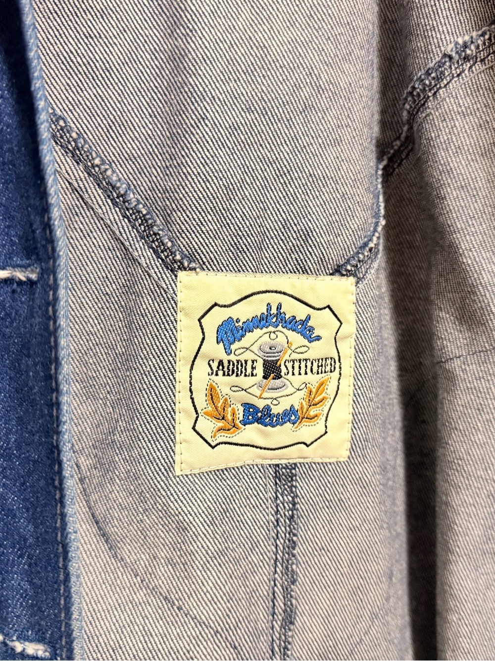 Rare Vintage 80s Denim Jacket with Pink Leather Accents - Picture 8 of 12